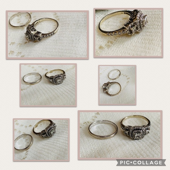 •Jared 14K White Gold Diamond Engagement Set• - Picture 2 of 4